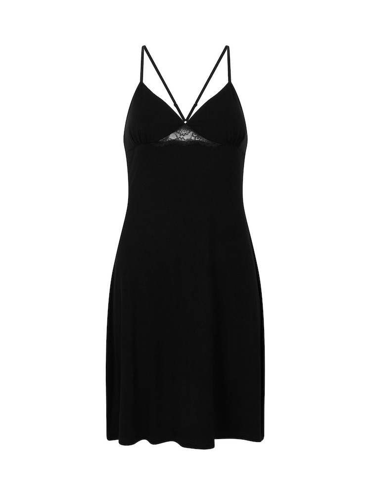 Hunkemoller Nova Jersey Slip Black Dress - Image 1 of 2