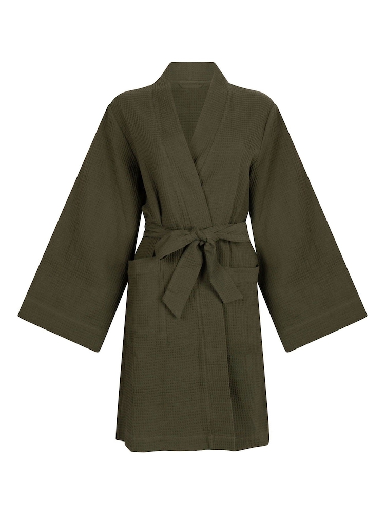 Hunkemöller Green Waffle Bathrobe - Image 1 of 2
