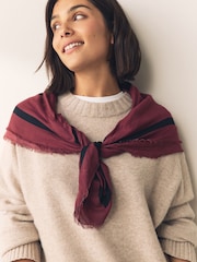 Berry Red N Swirl Square Lightweight Scarf - Image 3 of 4