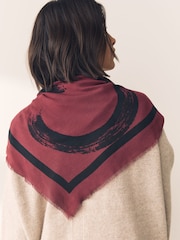 Berry Red N Swirl Square Lightweight Scarf - Image 4 of 4