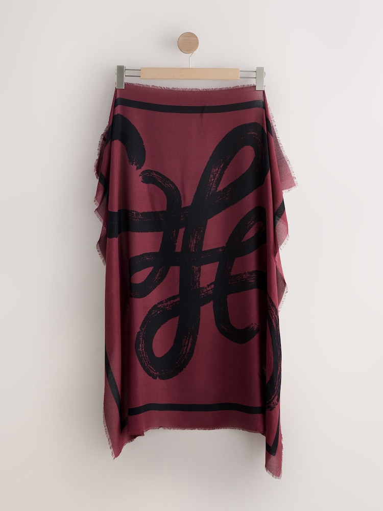 Jagodično rdeča N Swirl - Trg Lahka šal; ruta - Slika 9 iz 9