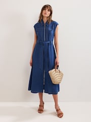 Phase Eight Blue Luiza Denim Dress - Image 1 of 7