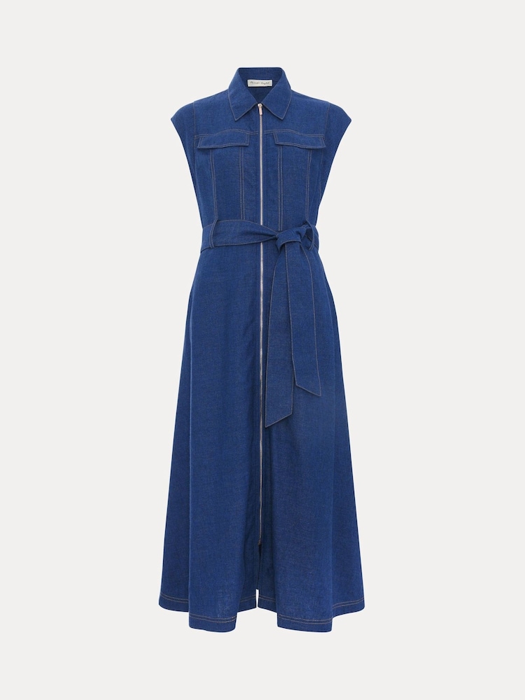 Phase Eight Blue Luiza Denim Dress - Image 7 of 7