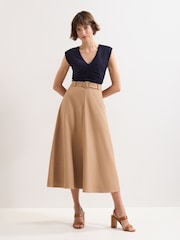 Phase Eight Brown Rochelle Midi Skirt - Image 1 of 6