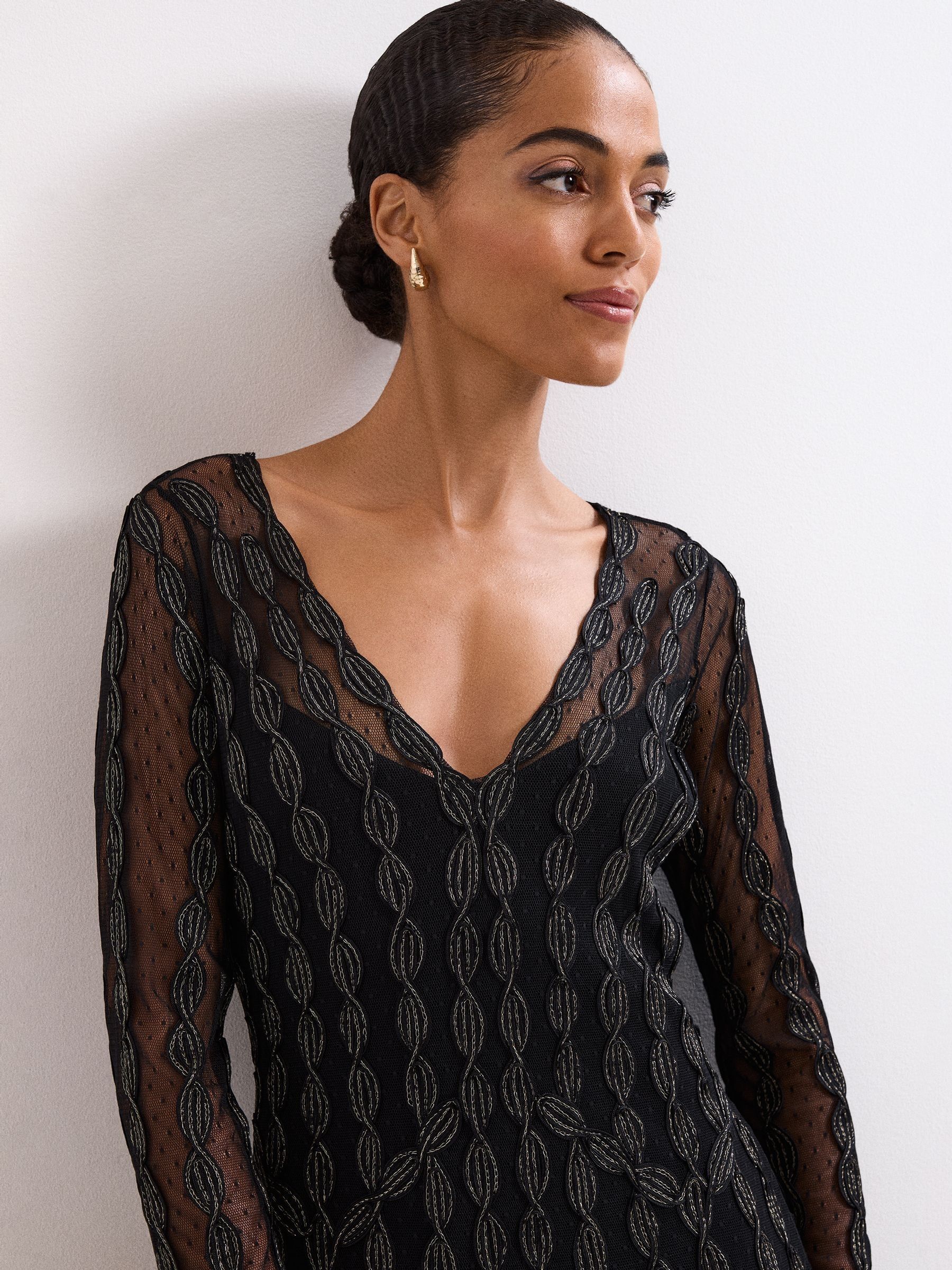 Buy Phase Eight Black Marie Tapework Dress from Next USA