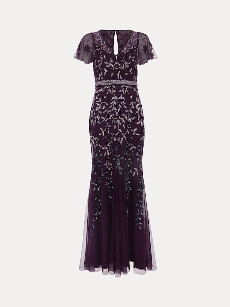 Phase Eight Purple Kaida Beaded Dress - Image 7 of 7 Phase Eight Purple Kaida Beaded Dress - Image 7 of 7