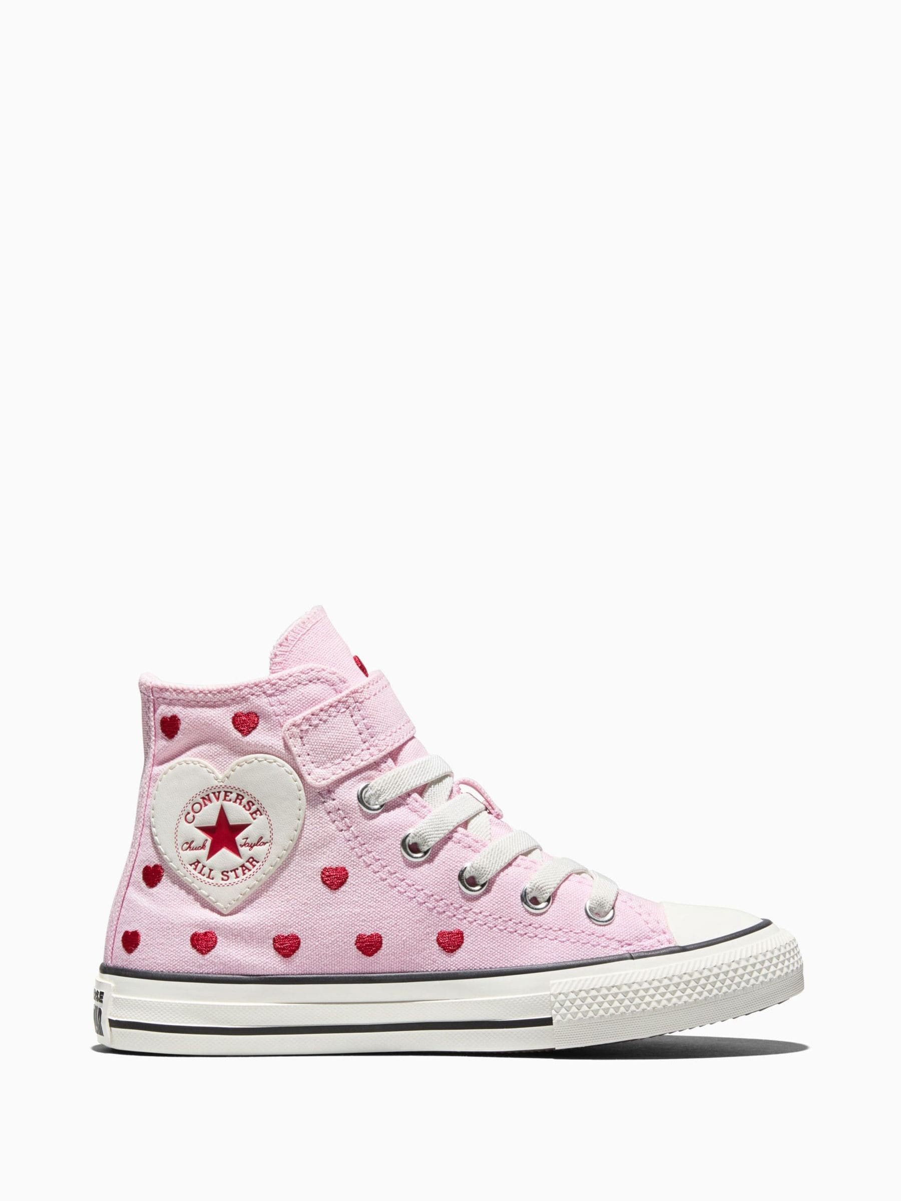 A♡ Buy Converse Pink Chuck Taylor Hearts and Rose High Trainers from