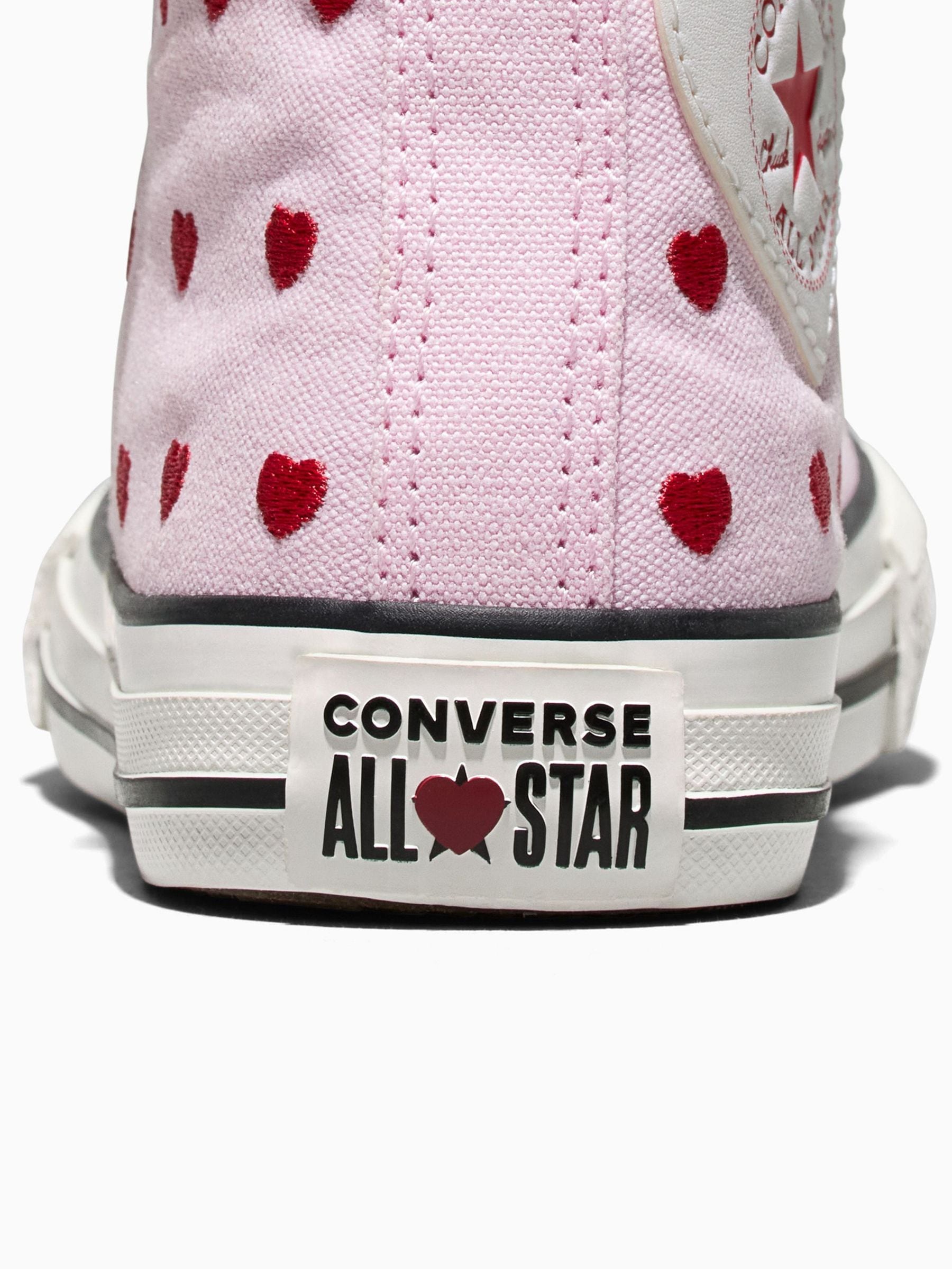 ♡♡♡ Buy Converse Pink Chuck Taylor Hearts and Rose High Trainers from