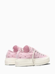 Converse Pink Chuck Taylor Lift Platform Beaded Low Trainers - Image 4 of 7