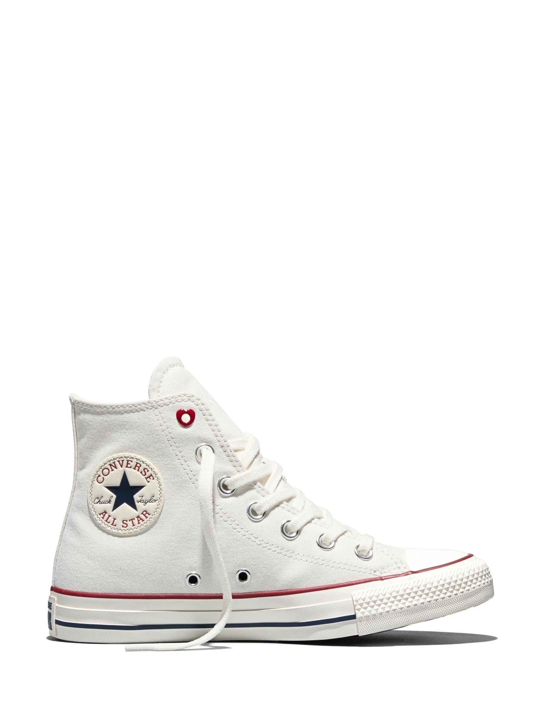 Buy Converse White Chuck Taylor Heart Chain High Trainers from