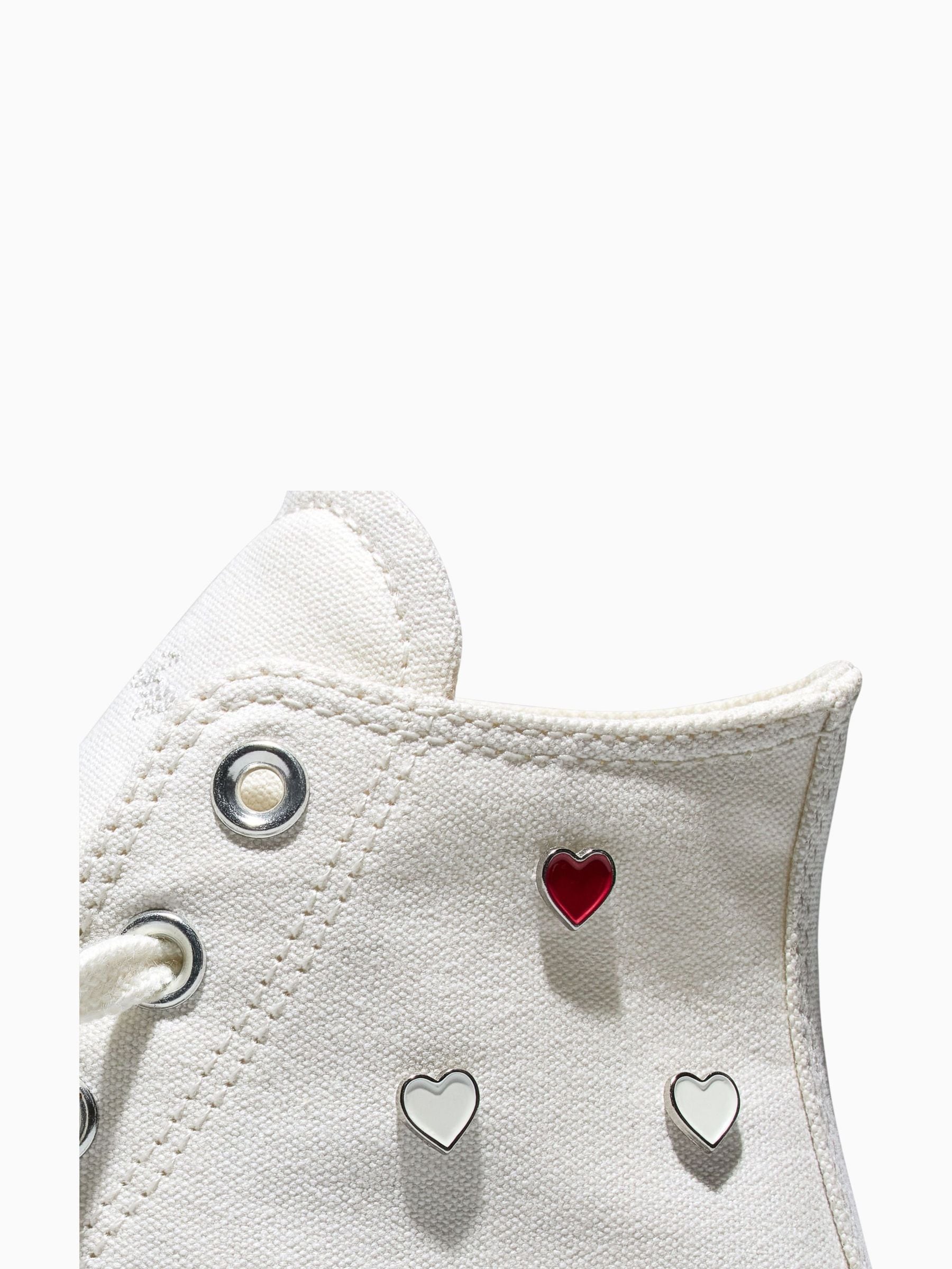 Buy Converse White Chuck Taylor Heart Chain High Trainers from