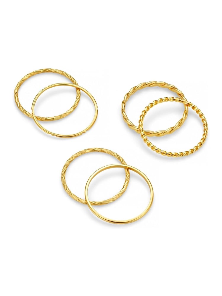 Orelia London Gold Tone Mixed Multi Ring Pack - Image 1 of 3