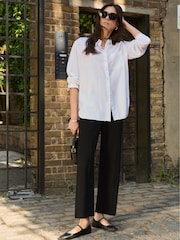 Baukjen Ebru Ponte Straight Leg Crop Caviar Black Trousers - صورة 2 من 3