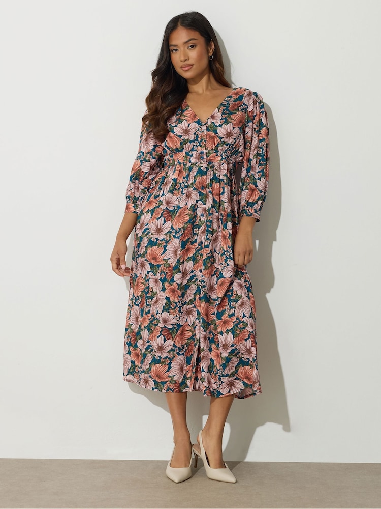 PixieGirl Petite Blue Midi Tea Dress - Image 1 of 5