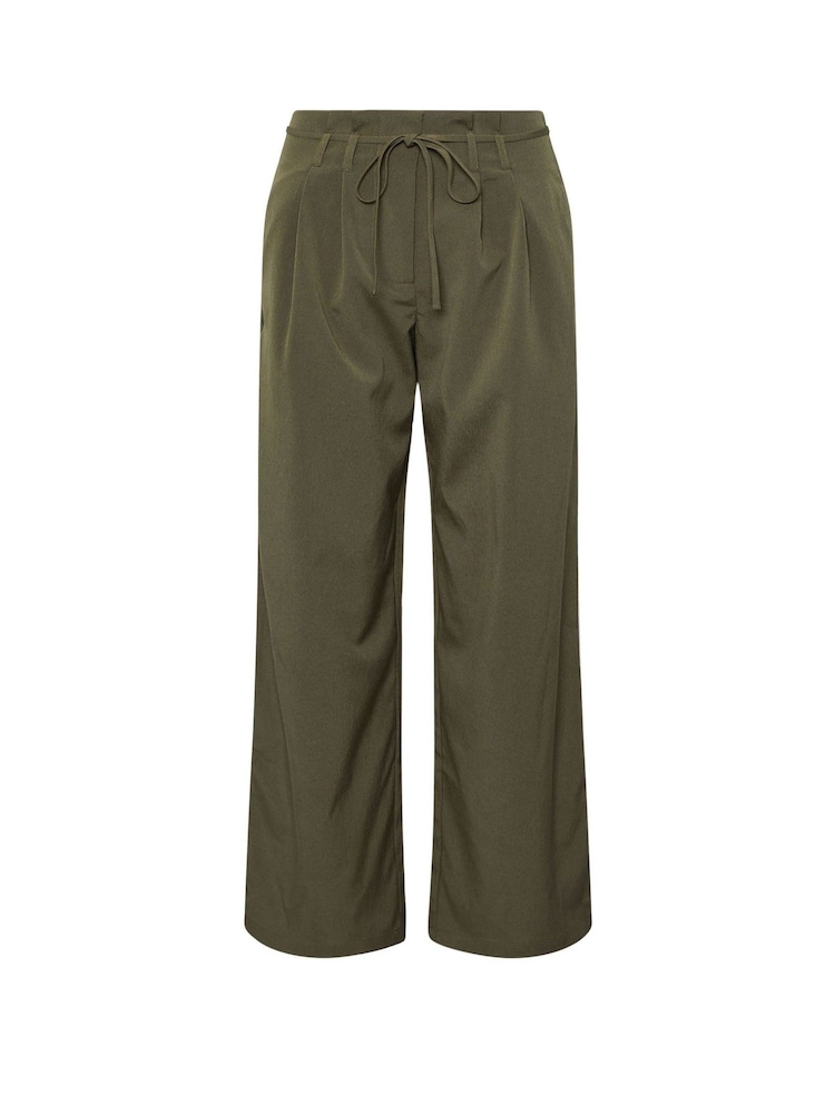 PixieGirl Petite Green Paper Bag Tie Wide Leg Trousers - Image 5 of 5 PixieGirl Petite Green Paper Bag Tie Wide Leg Trousers - Image 5 of 5