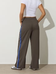PixieGirl Petite Brown Side Stripe Wide Leg Trousers - Image 3 of 5