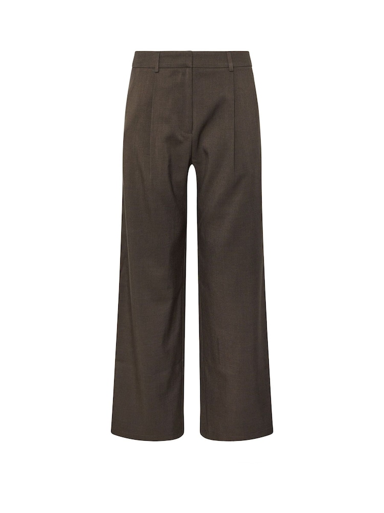 PixieGirl Petite Brown Side Stripe Wide Leg Trousers - Image 5 of 5