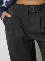 PixieGirl Petite Black Buckle Belt Wide Leg Trousers - Image 4 of 5