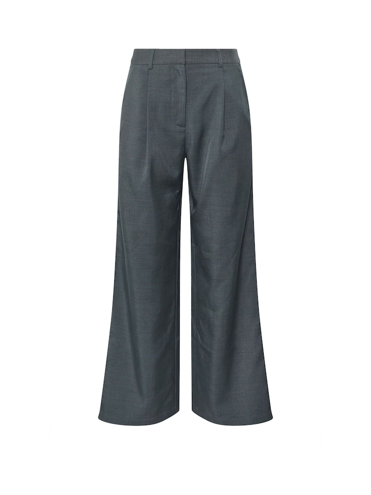 PixieGirl Petite Grey Side Stripe Wide Leg Trousers - Image 2 of 2