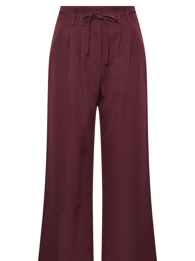 PixieGirl Petite Red Paper Bag Tie Wide Leg Trousers - Image 5 of 5