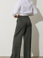PixieGirl Petite Green Buckle Belt Wide Leg Trousers - Image 3 of 5