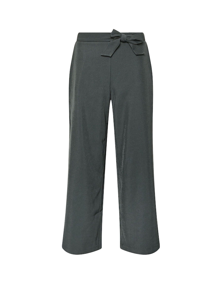 PixieGirl Petite Grey Relaxed Self Belt Wide Leg Trousers - Image 5 of 5