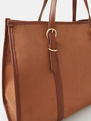 Accessorize Brown Buckle Strap Suedette Shoulder Bag - Image 3 of 4