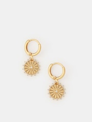 Accessorize 14ct Gold Sun Drop Earrings - Image 1 of 2