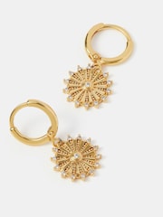 Accessorize 14ct Gold Sun Drop Earrings - Image 2 of 2