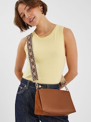 Accessorize Brown Webbing Strap Suedette Cross-Body Bag - Image 5 of 5