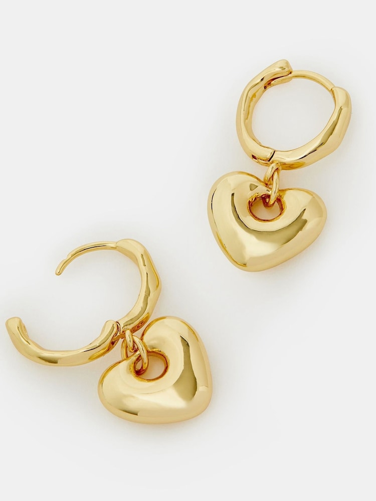 Accessorize Heart Huggie Hoop Earrings - Imagen 2 de 3