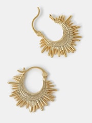 Accessorize 14ct Gold Sun Beam Hoop Earrings - Image 2 of 3