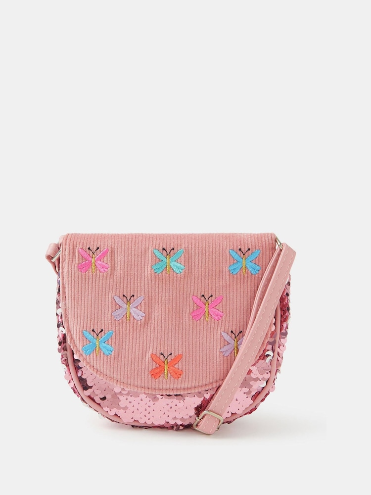 Angels By Accessorize Pink Girls Sequin Butterfly Cross-Body Bag - Image 1 of 2
