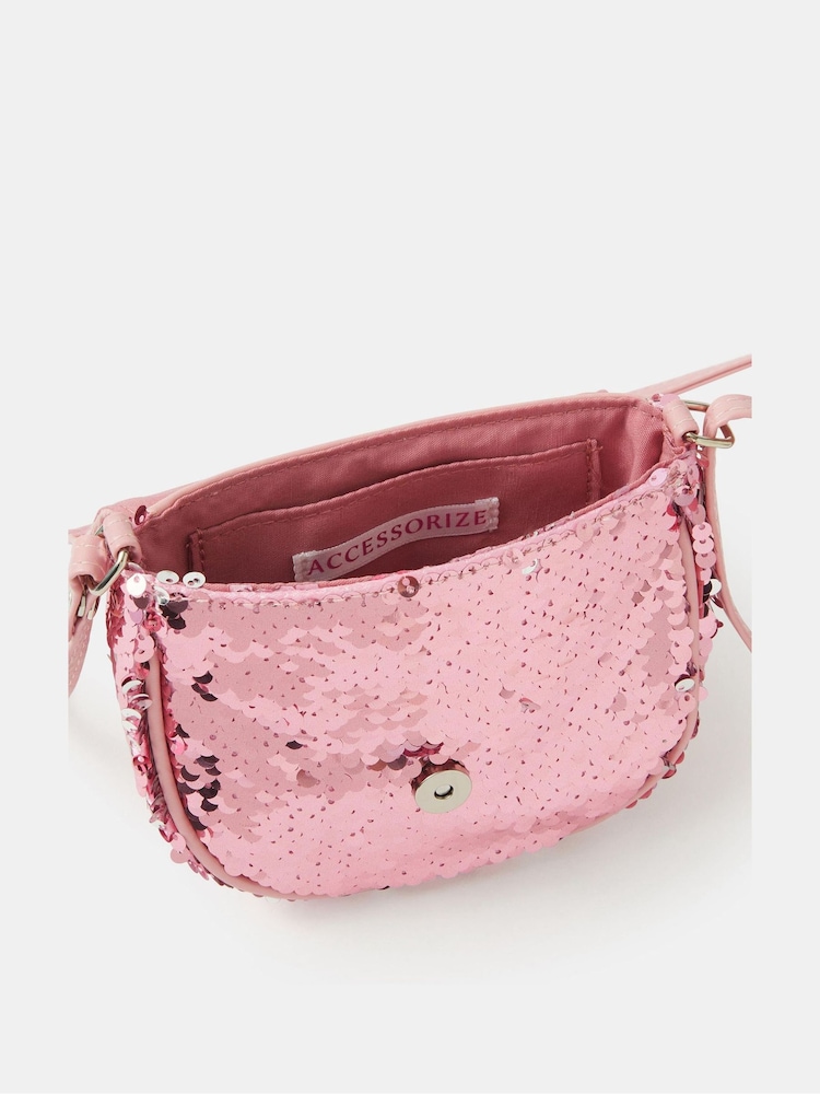 Angels By Accessorize Pink Girls Sequin Butterfly Cross-Body Bag - Image 2 of 2