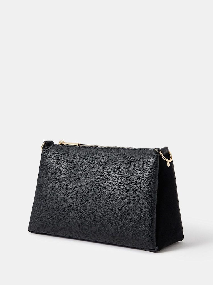 Accessorize Black Webbing Strap Suedette Cross-Body Bag - Image 2 of 4