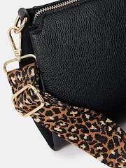 Accessorize Black Webbing Strap Suedette Cross-Body Bag - Image 3 of 4
