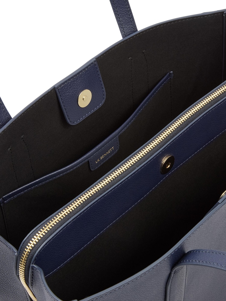 LK Bennett Blue Olivia Tote Bag - Image 3 of 3
