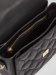LK Bennett Black Florence Patent Curve Flap Clutch Bag - Image 5 of 5