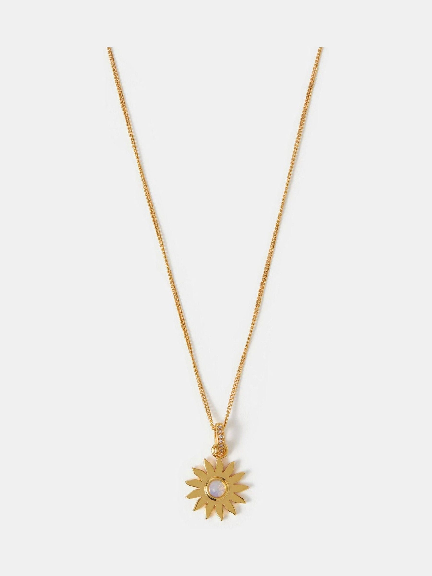Accessorize 14ct Gold Sun Pendant Necklace