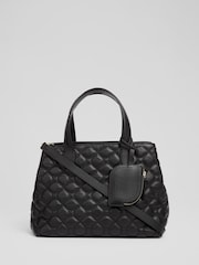 LK Bennett Black Juliette Smooth Leather Quilted Tote Bag - Image 1 of 6