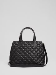LK Bennett Black Juliette Smooth Leather Quilted Tote Bag - Image 5 of 6