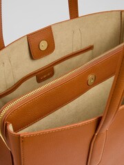 LK Bennett Brown Olivia Grained Leather Oloid Tote Bag - Image 3 of 3