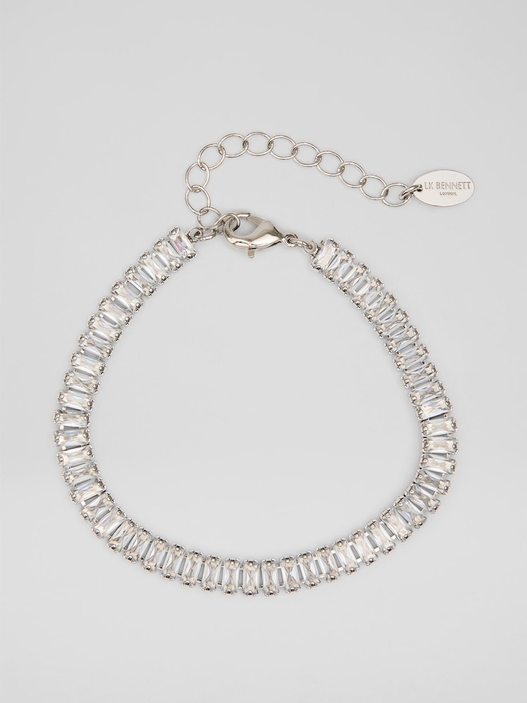 LK Bennett Silver Tone Aria Metal Pearl Drop Necklace - Image 1 of 2