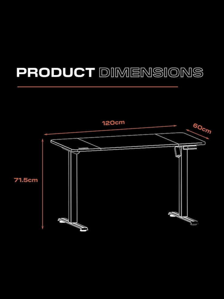 X Rocker Black Ascend Height Adjustable Desk - Image 5 of 5
