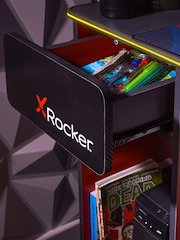 X Rocker Red Carbon Tek Desk With Wireless Charging And Neo Fibre LED - Image 2 of 6
