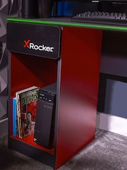 X Rocker Red Carbon Tek Desk With Wireless Charging And Neo Fibre LED - Image 3 of 6