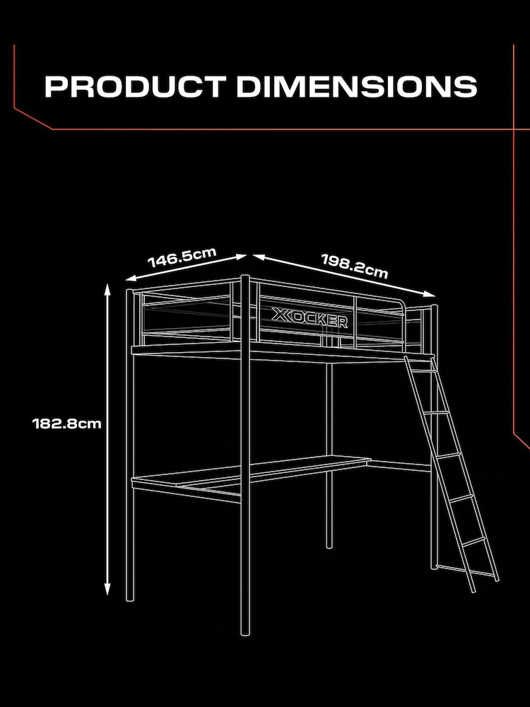 X Rocker Black Hq Bunk + Mattress Bundle - Image 6 of 6