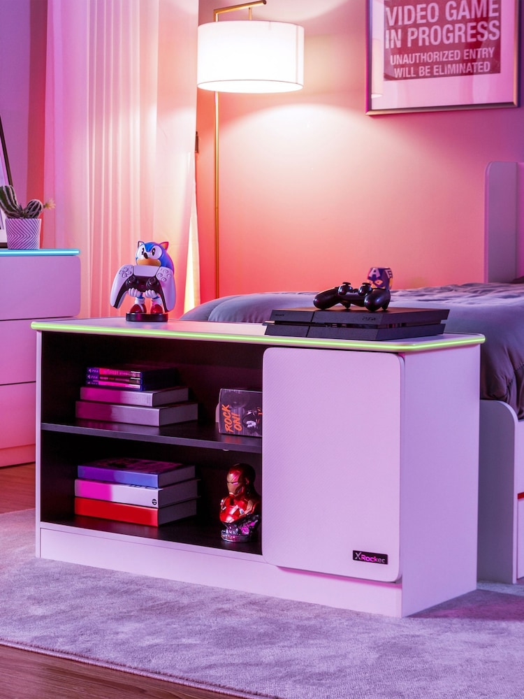 X Rocker White Carbon-Tek TV Media Cabinet With Neo Fibre - Image 2 of 6