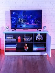 X Rocker White Carbon-Tek TV Media Cabinet With Neo Fibre - Image 3 of 6