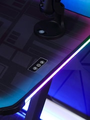 X Rocker Black XL Lumio Gaming Desk With 3 Sided App Controlled Lighting - Image 3 of 6